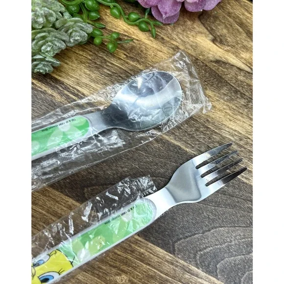 Vintage 1998 Looney Tunes Tweety Bird Toddler Youth Kids Fork & Spoon Set NEW - Picture 4 of 5